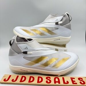 Adidas Adizero Impact+ Turf Baseball Cloud White Gold Metallic IF849 Men Sz 9.5